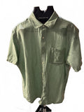 Banana Republic Linen Green Plaid Shirt L