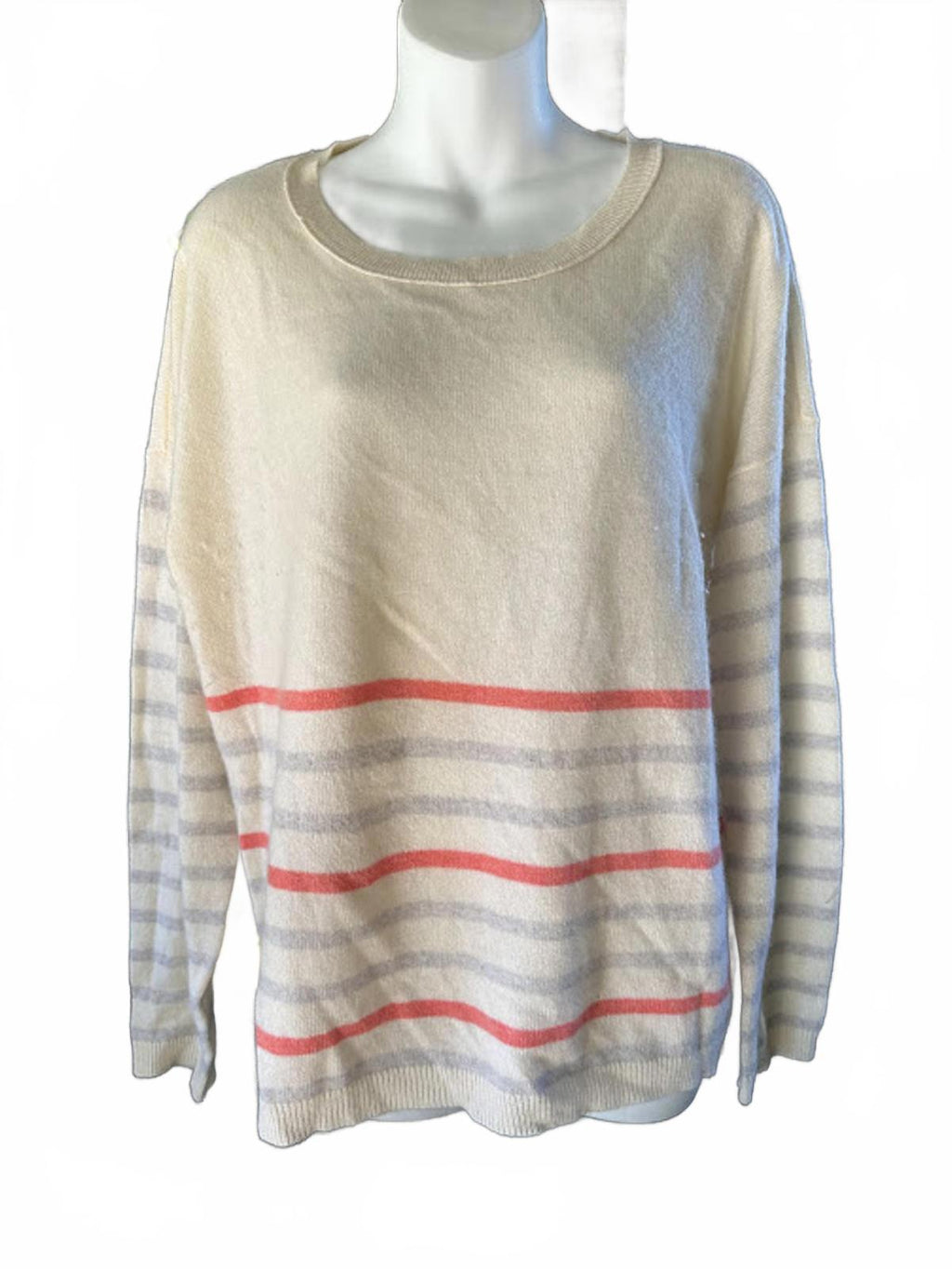 Maison Jules 100% Cashmere Stripe Sweater XL