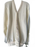IZOD Cream Cotton Cardigan Sweater XL
