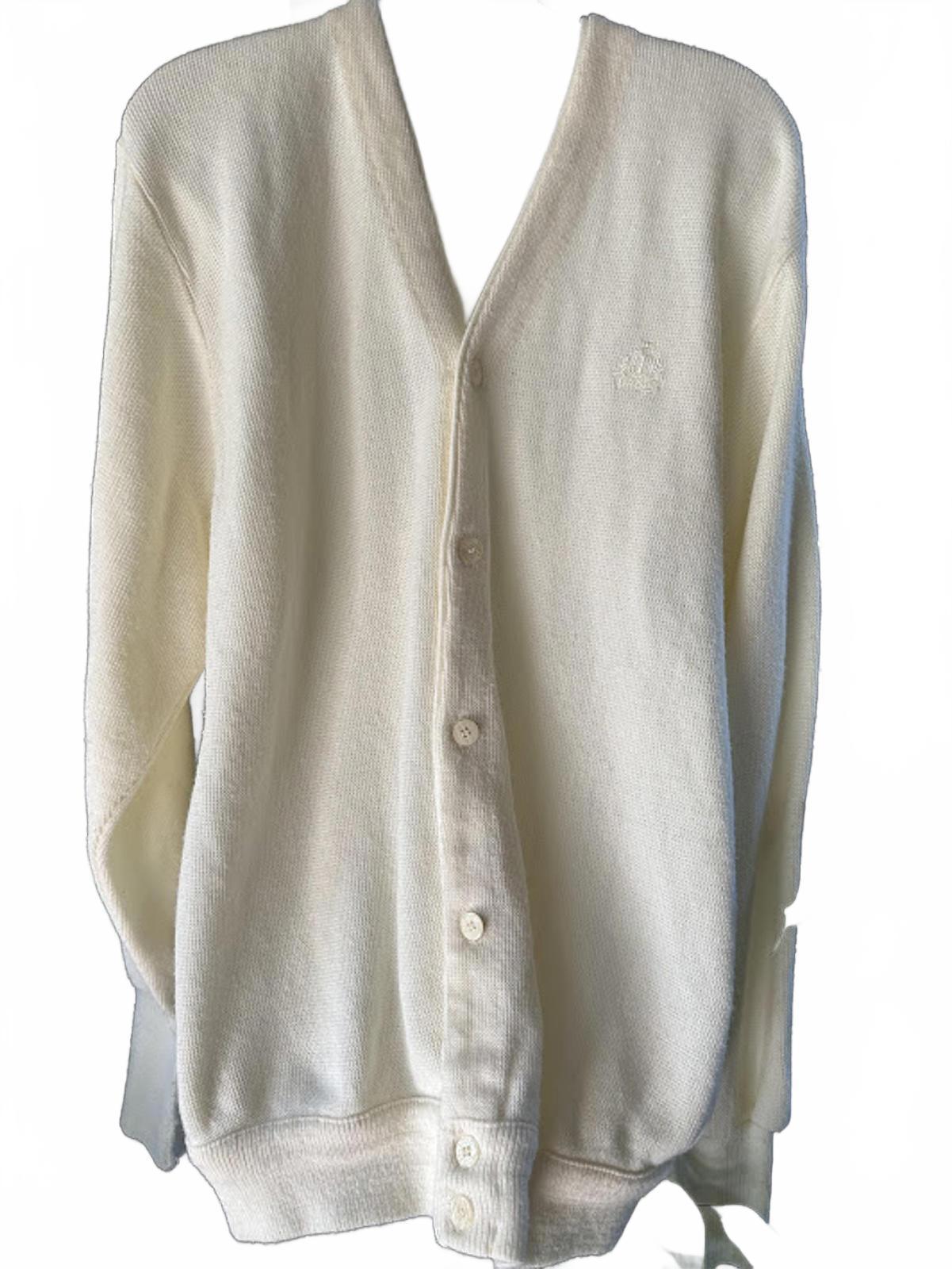 IZOD Cream Cotton Cardigan Sweater XL