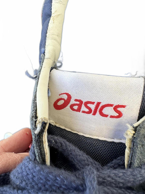 ASICS Retro Nylon Suede Sneakers Navy Red