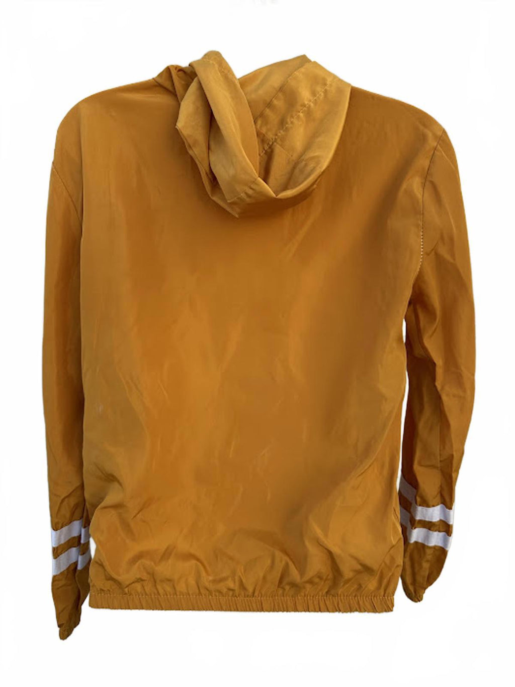 Gold Hooded Windbreaker Jacket Retro Stripe S