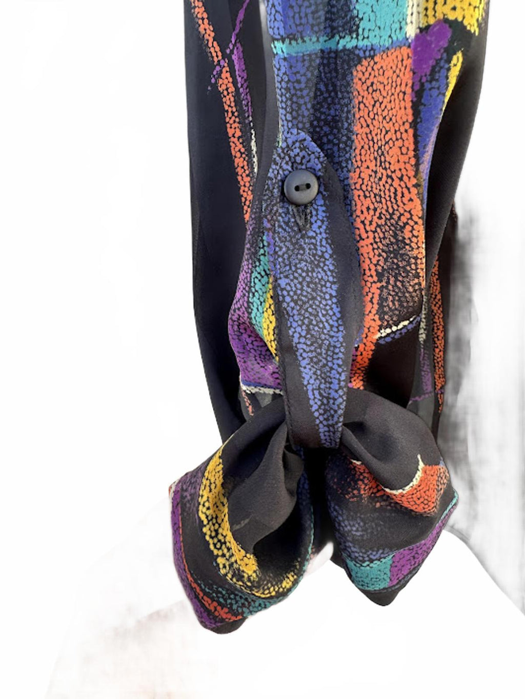 Bill Blass Byron Abstract Silk Blouse Size 7