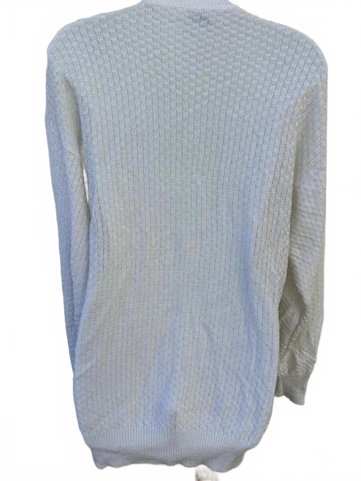 Vintage Made in Italy White Knit Henley Sweater