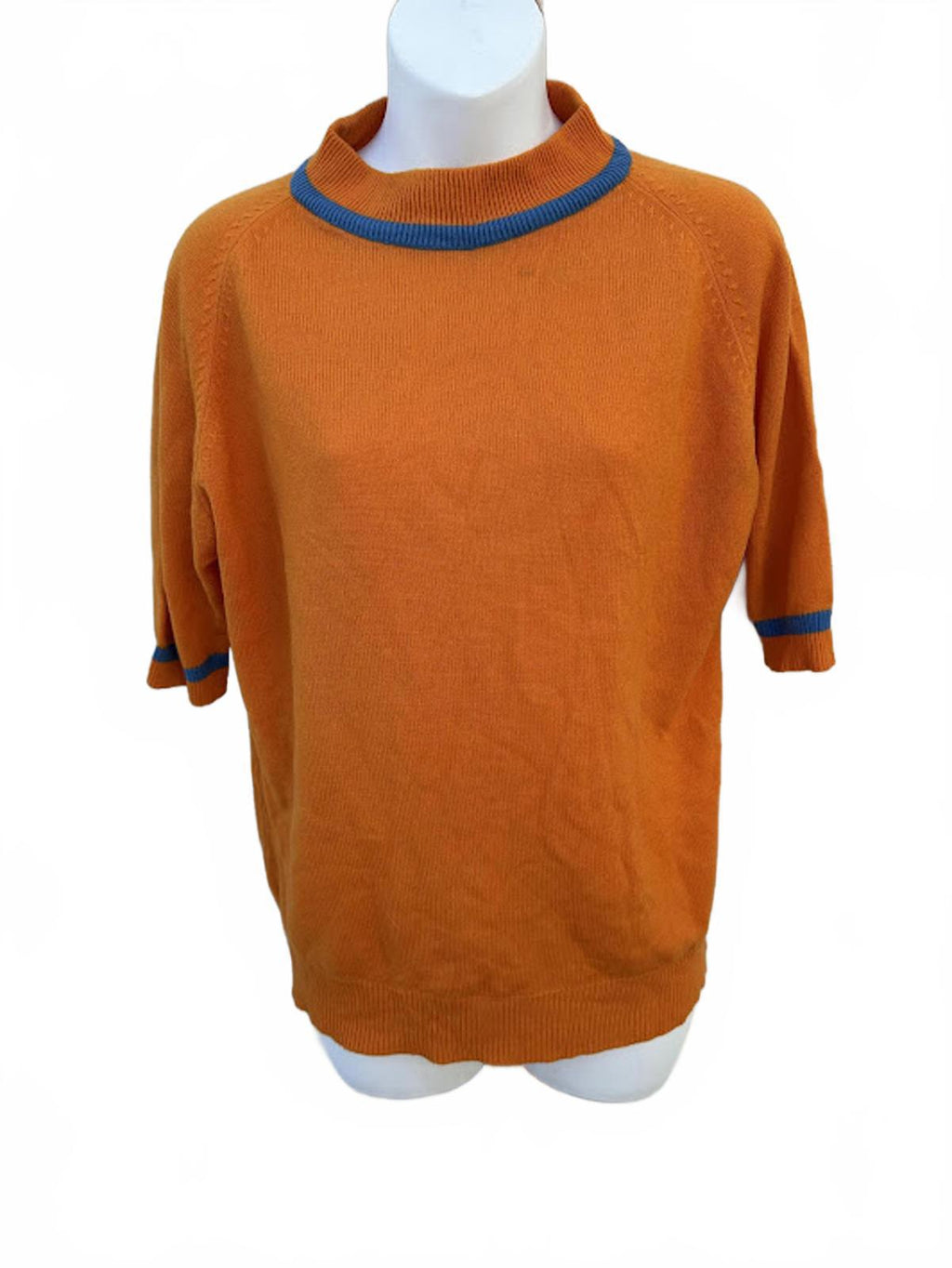 Vintage John Wells Orange Acrylic Knit Sweater Korea