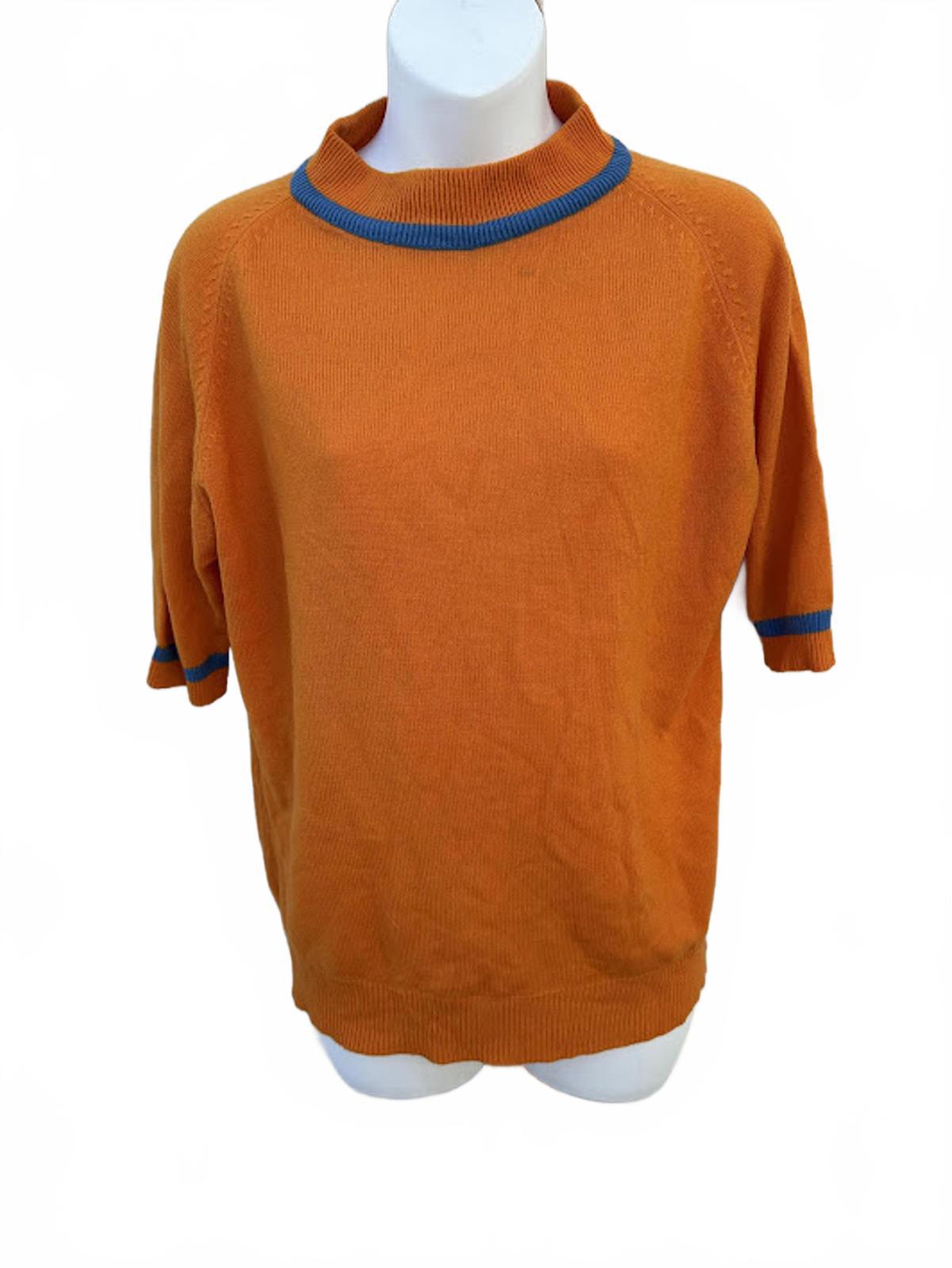 Vintage John Wells Orange Acrylic Knit Sweater Korea