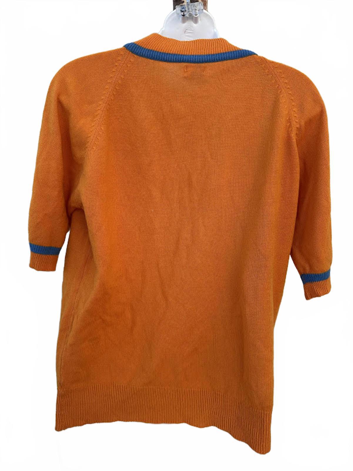 Vintage John Wells Orange Acrylic Knit Sweater Korea