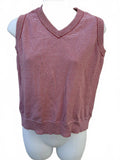 End On Ed Red White Striped Knit Vest L