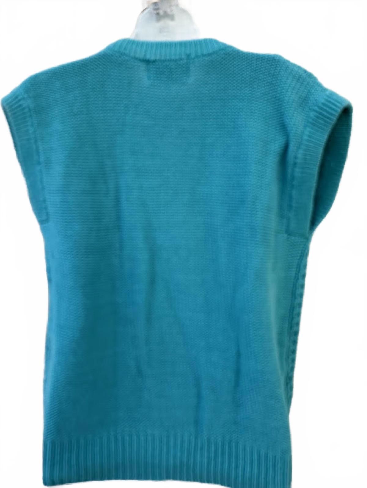 Helium Cable Knit Sweater Vest Turquoise