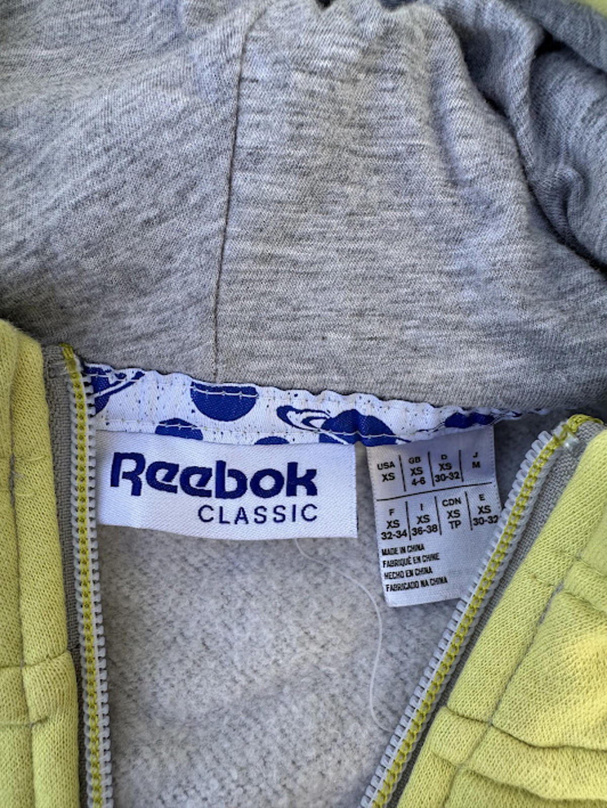 Reebok Classic Colorblock Zip Hoodie XS