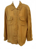 Bethany Mustard Silk Button Front Blouse L