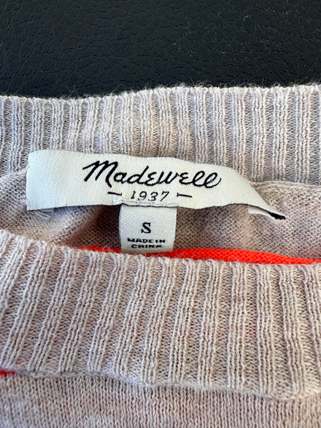 Madewell Beige Neon Stripe Knit Sweater S