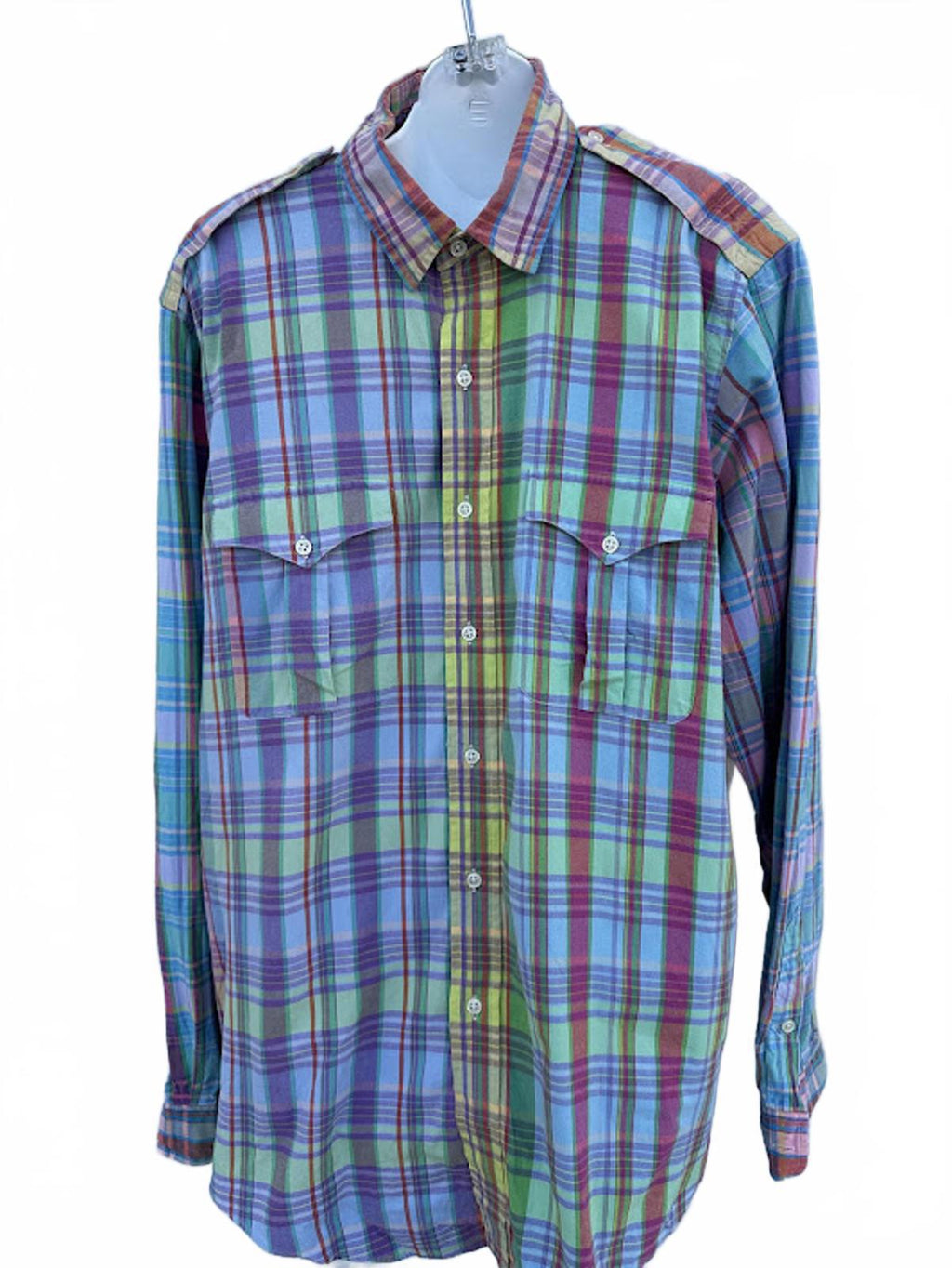 Polo Ralph Lauren Trim Military Plaid Shirt XL