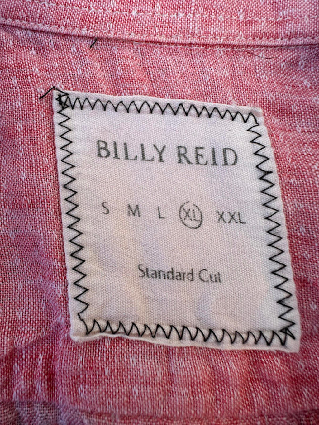 Billy Reid Pink Linen Short Sleeve Shirt XL Italy