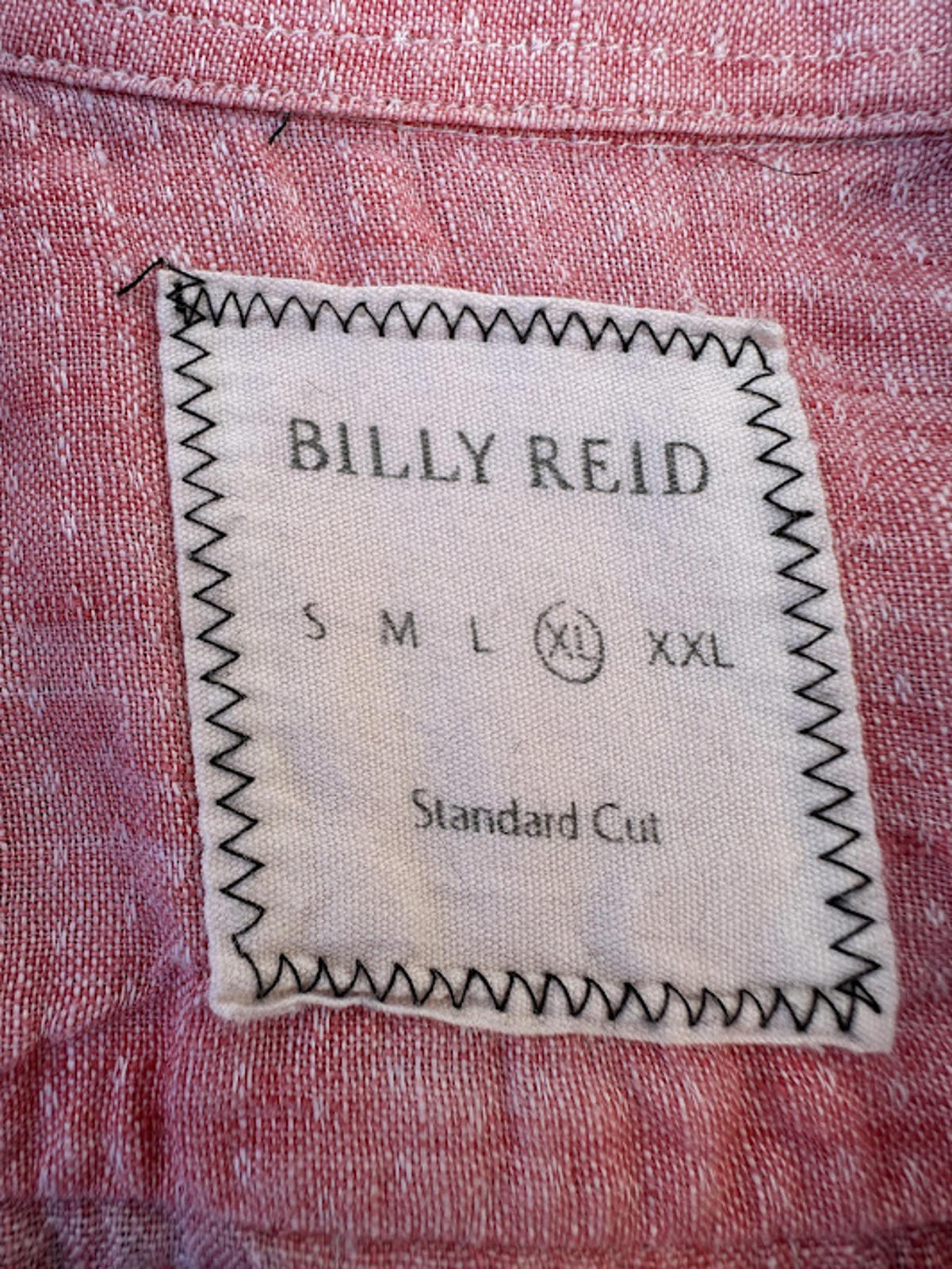 Billy Reid Pink Linen Short Sleeve Shirt XL Italy