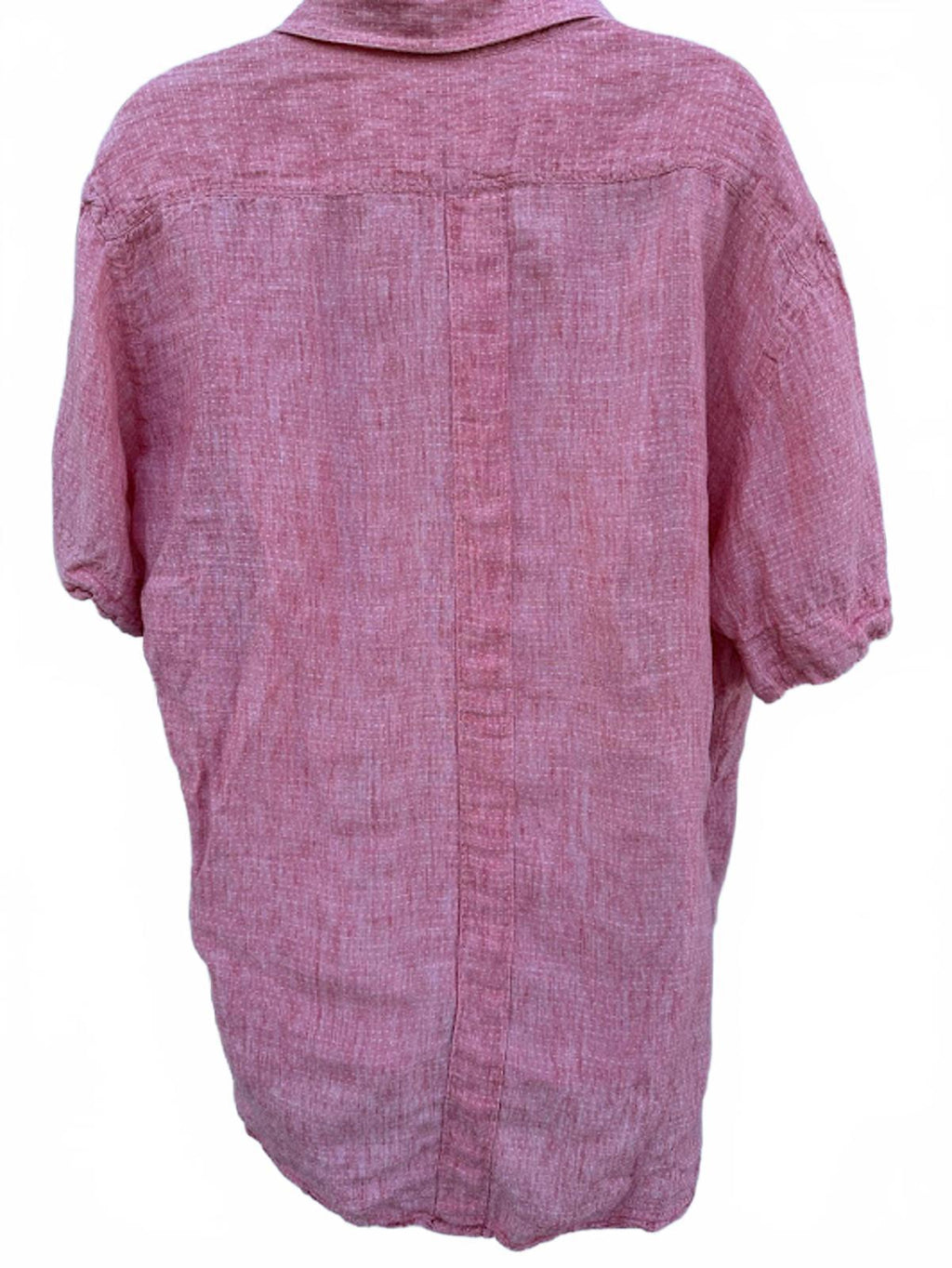 Billy Reid Pink Linen Short Sleeve Shirt XL Italy