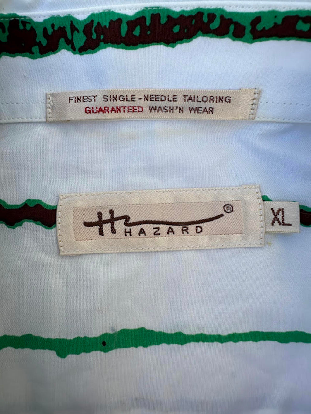 Hazard Abstract Stripe Cotton Shirt XL