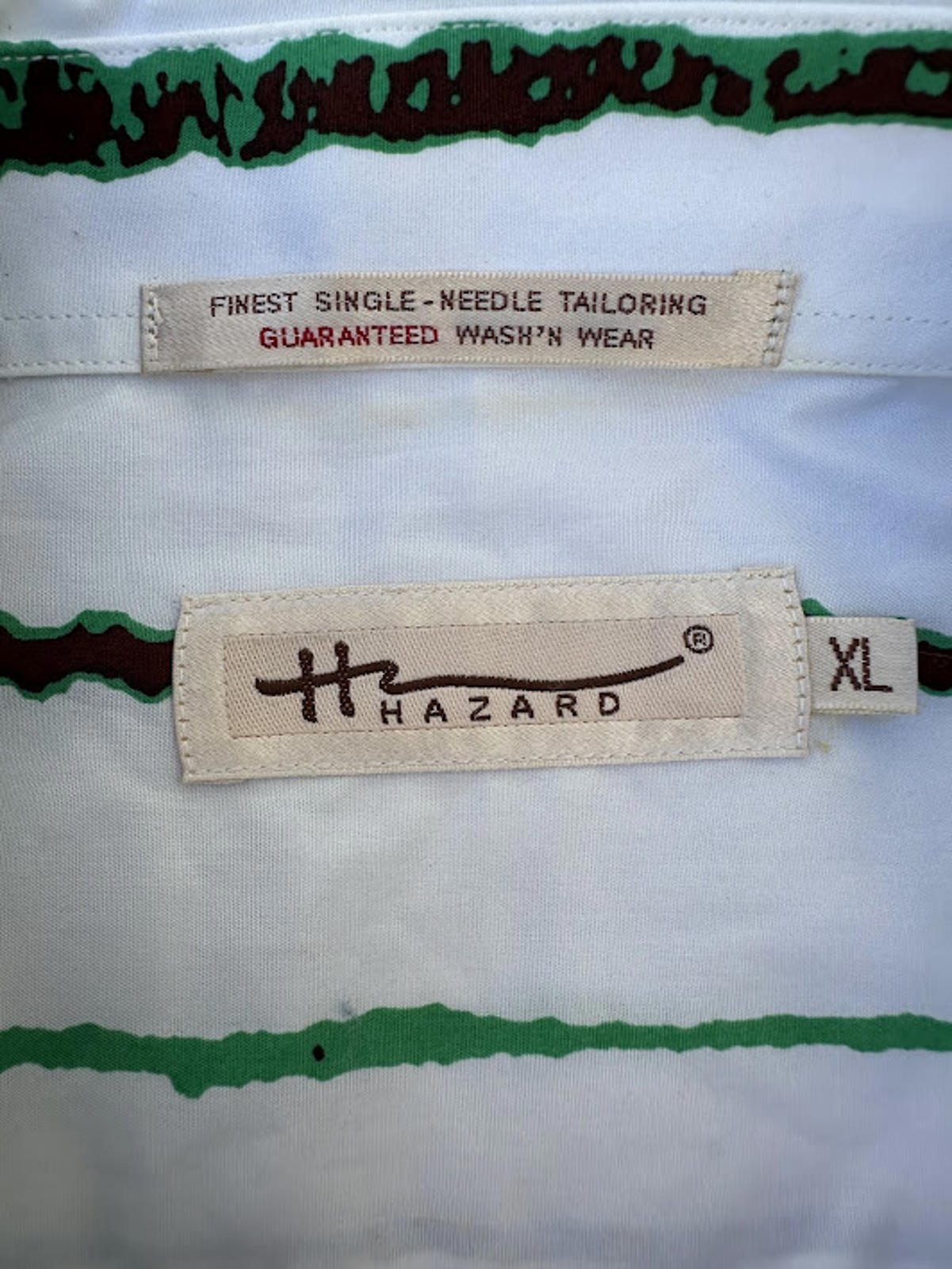 Hazard Abstract Stripe Cotton Shirt XL