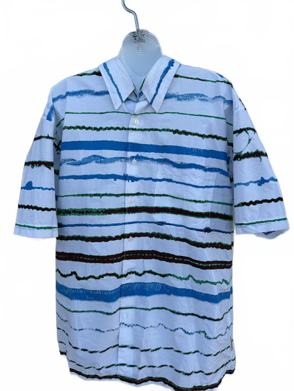 Hazard Abstract Stripe Cotton Shirt XL