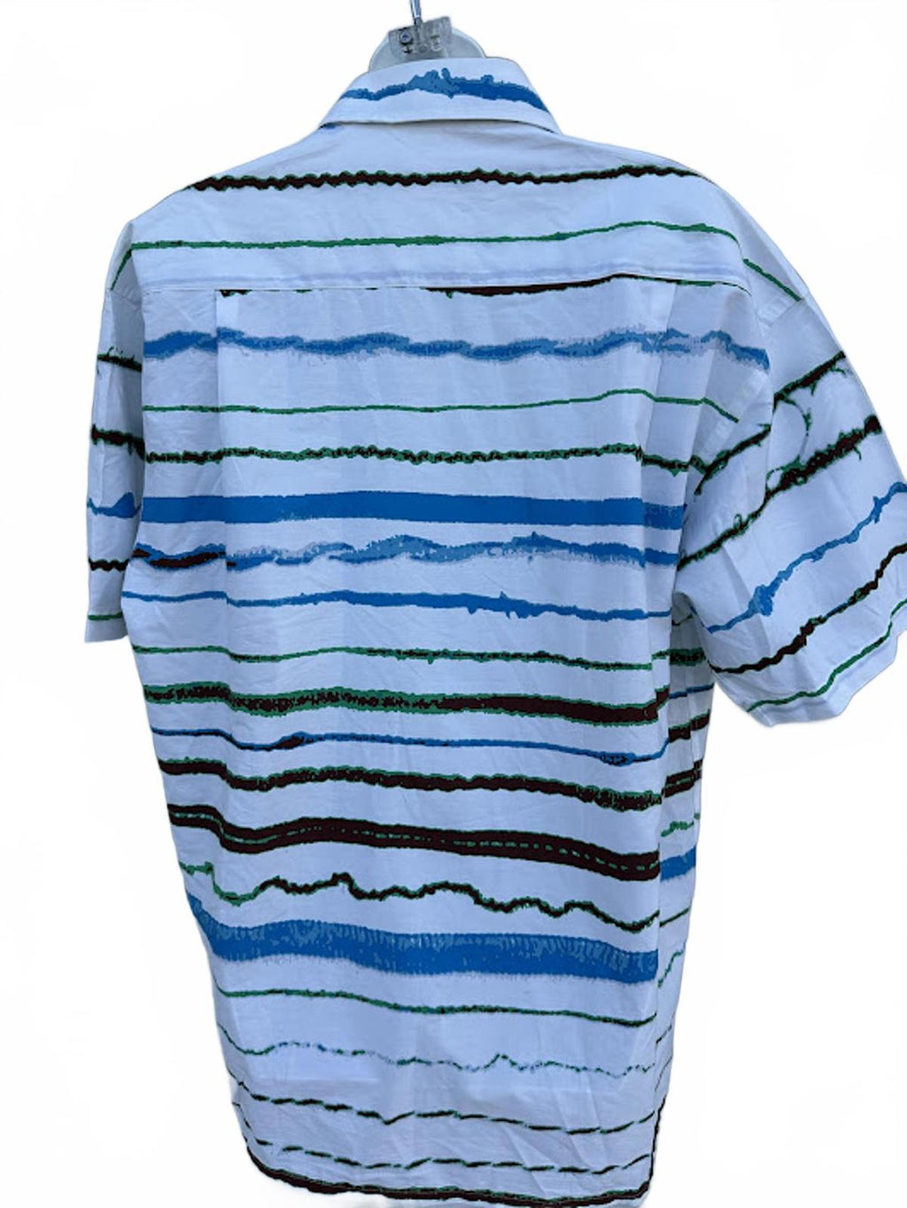 Hazard Abstract Stripe Cotton Shirt XL
