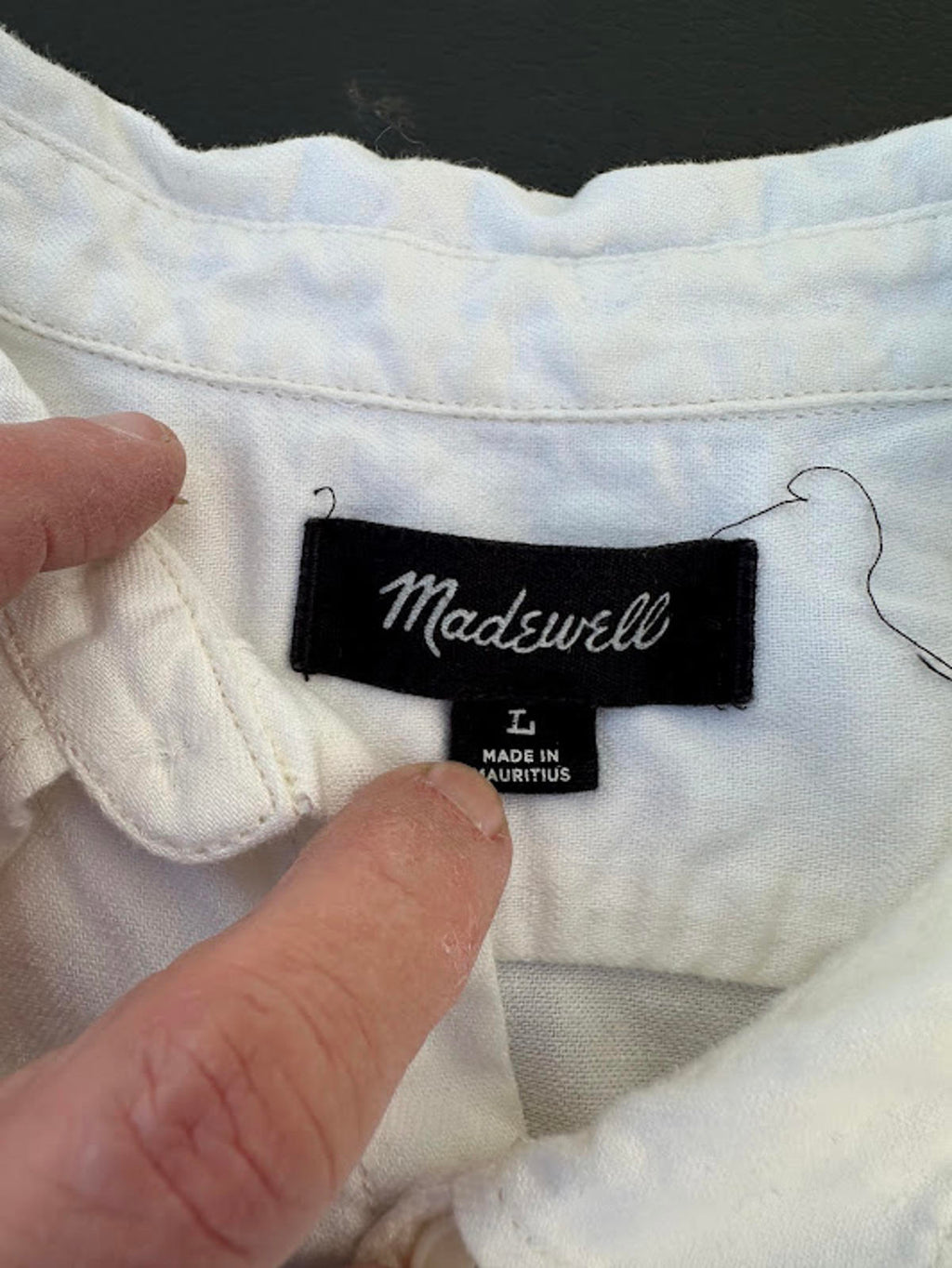 Madewell White Cotton Button Shirt L Short Sleeve