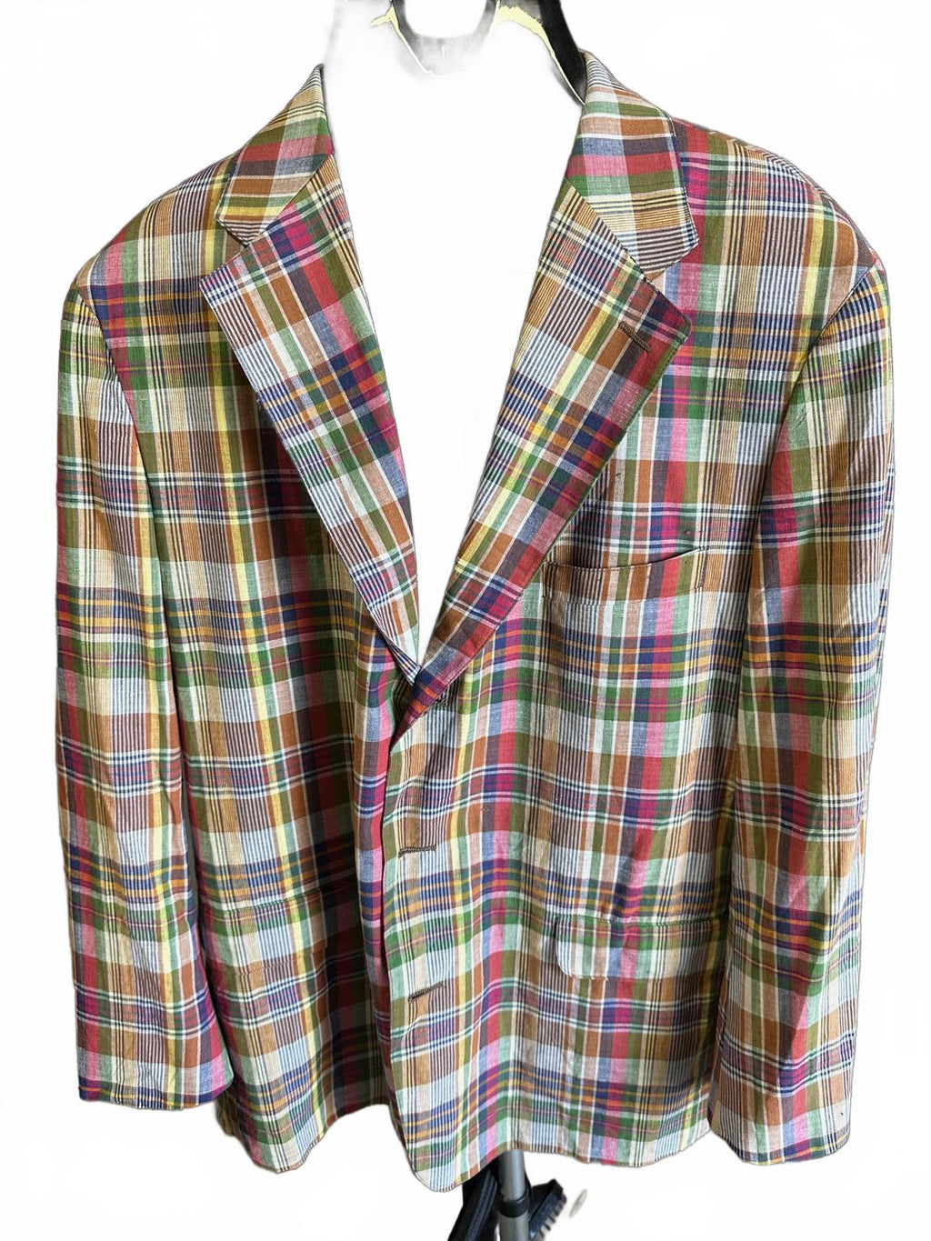 Vintage J.Crew Madras Blazer 44R USA – 100% Cotton Plaid