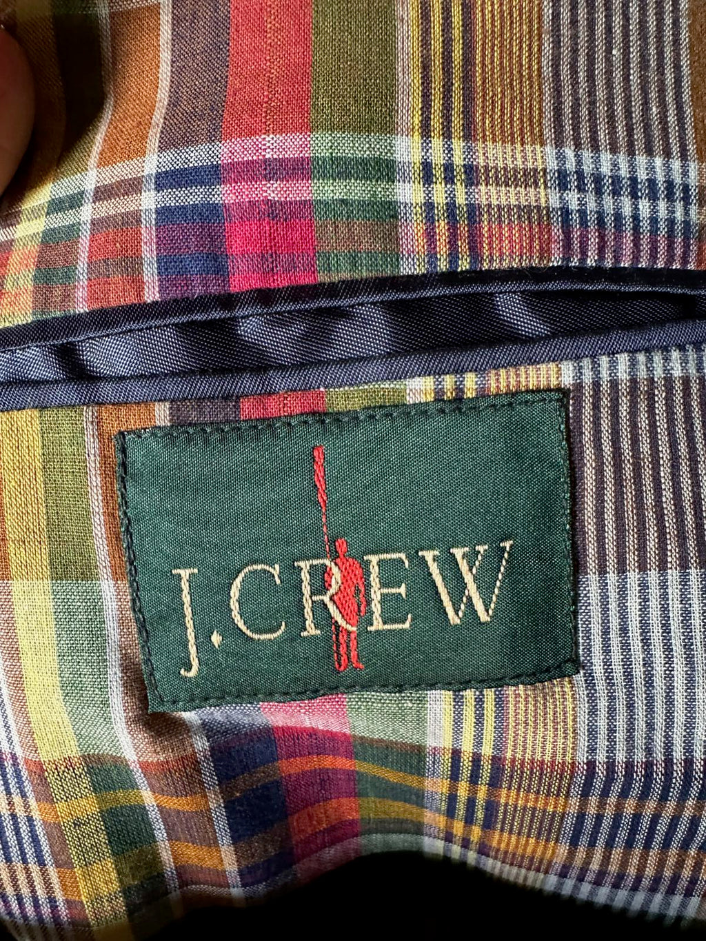 Vintage J.Crew Madras Blazer 44R USA – 100% Cotton Plaid
