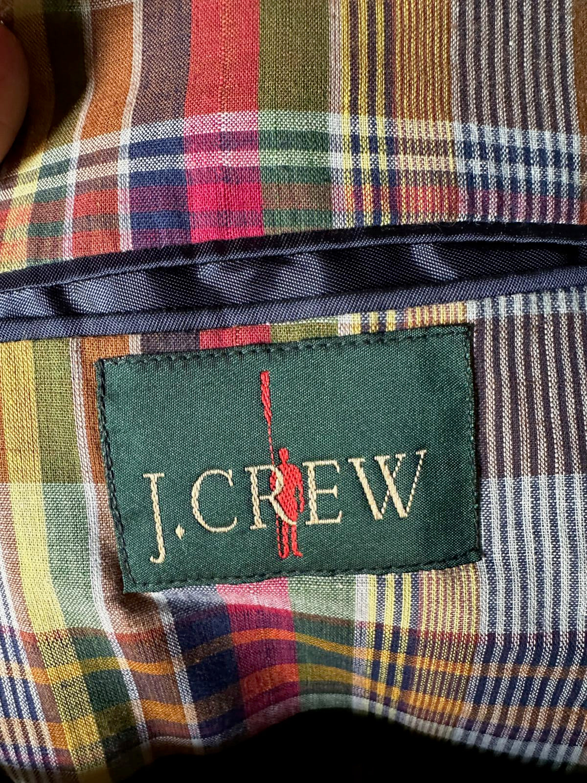 Vintage J.Crew Madras Blazer 44R USA – 100% Cotton Plaid