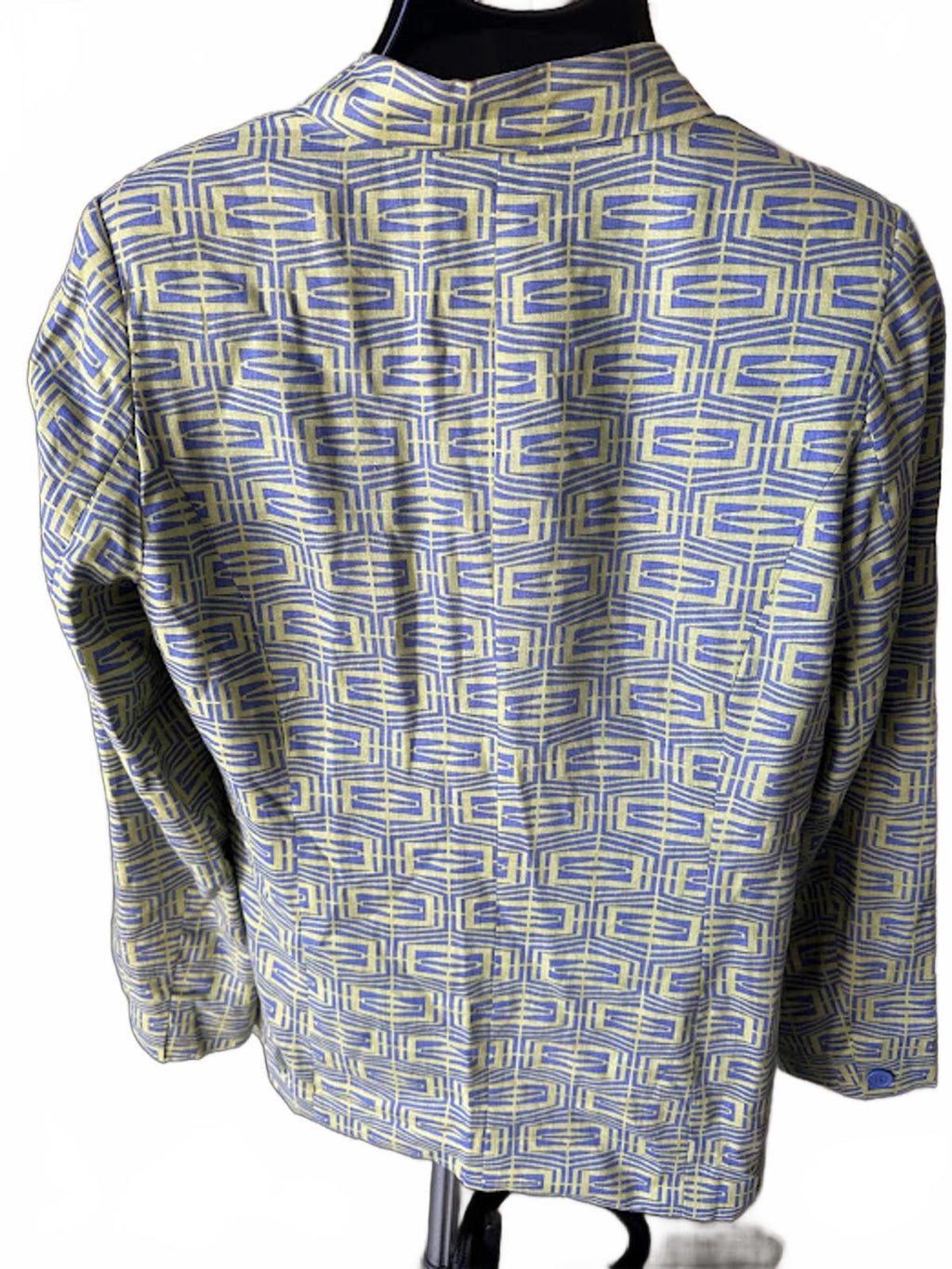 Metrostyle Linen Blazer Jacket Geometric 12T