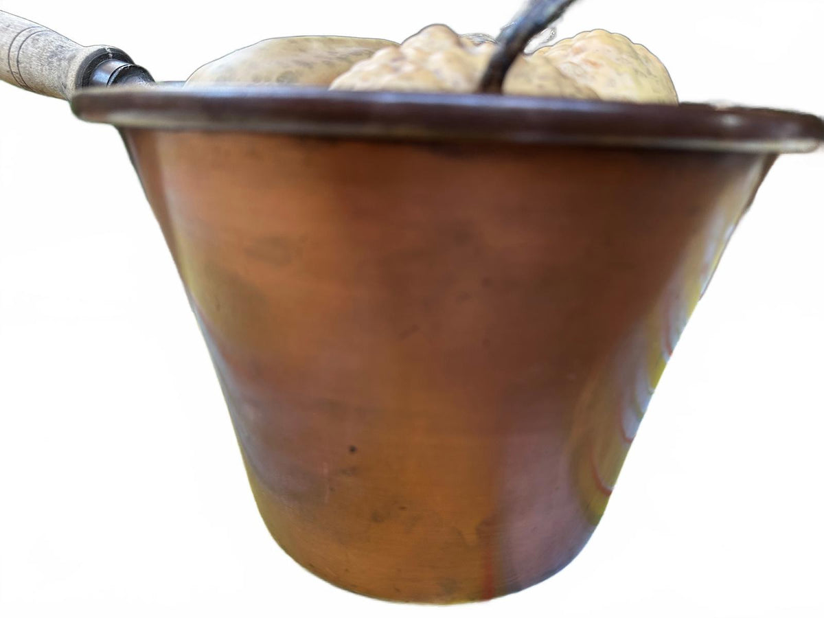 Vintage Solid Copper Saucepan Wood Handle 10"