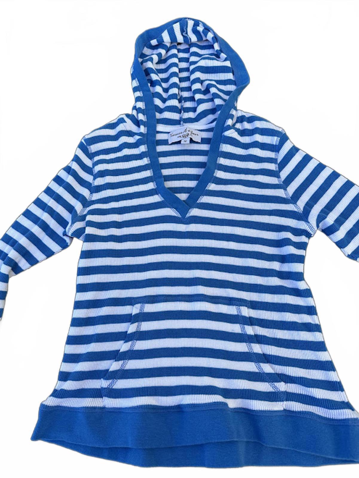 Victoria Harbour Striped Hoodie Blue White M