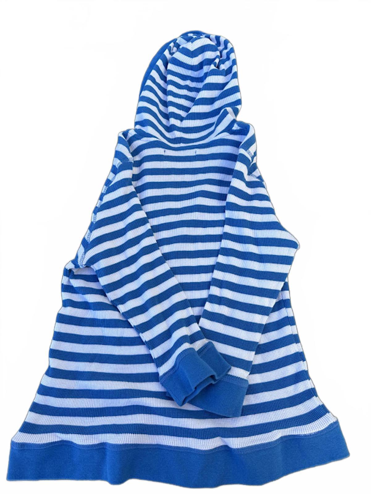 Victoria Harbour Striped Hoodie Blue White M