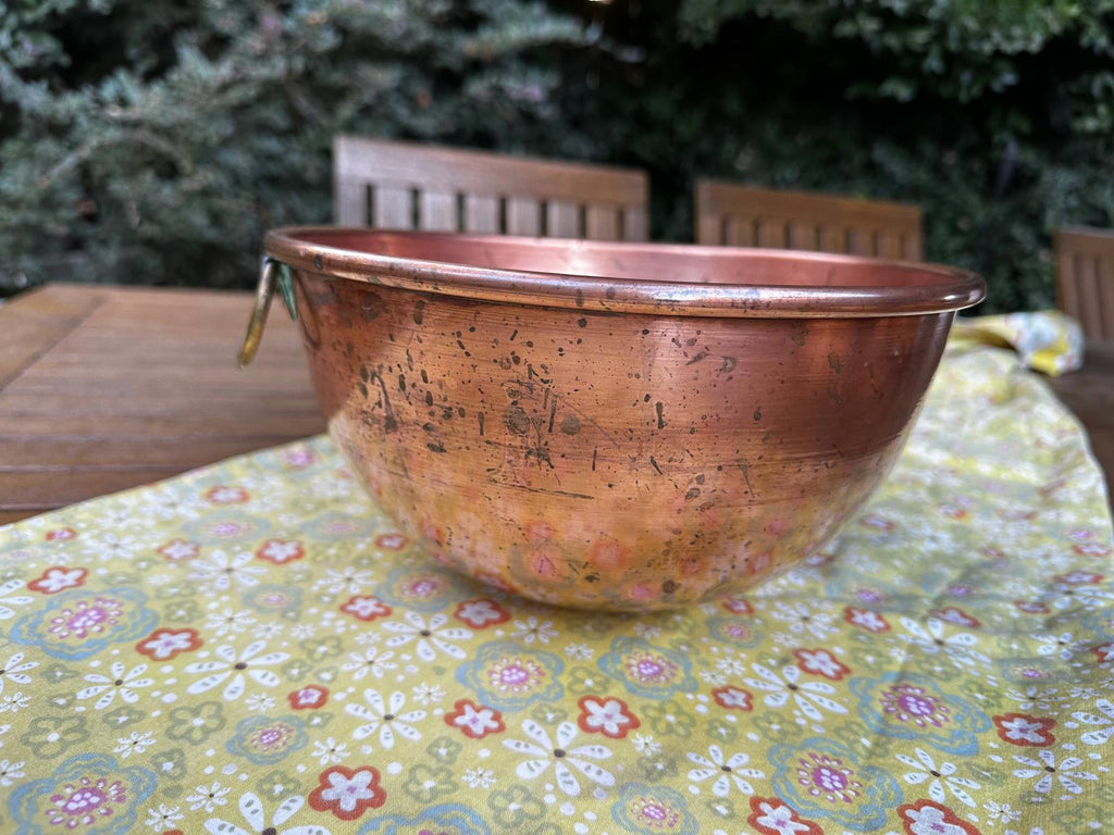 Vintage Solid Copper Egg White Mixing Bowl 10"