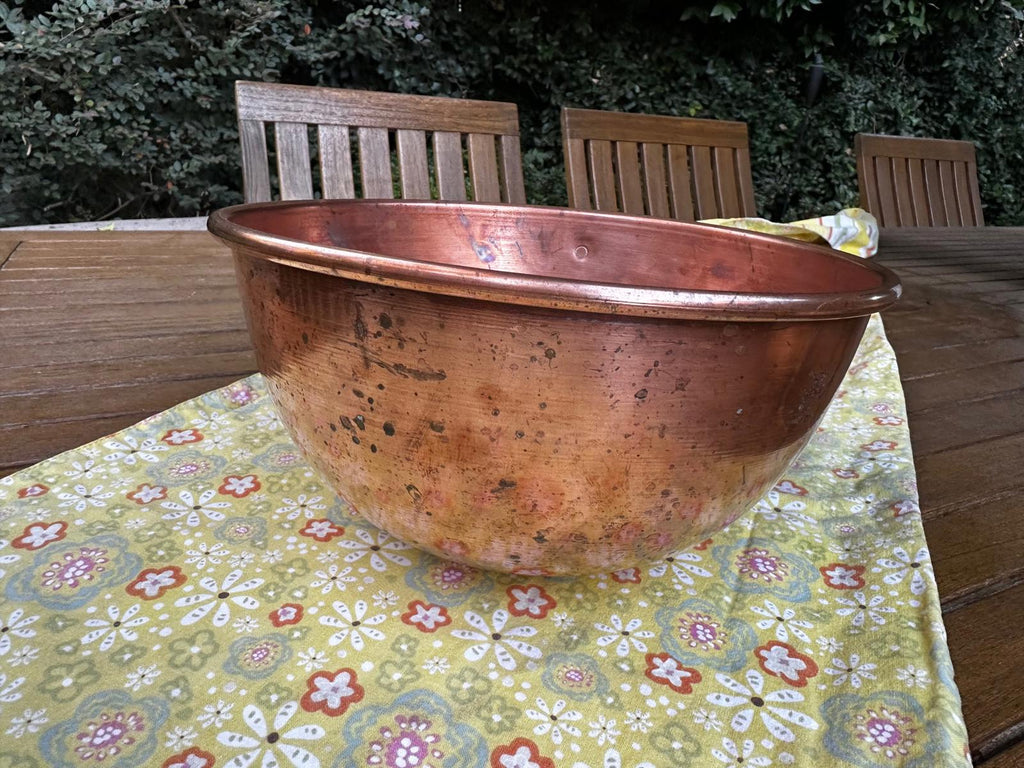Vintage Solid Copper Egg White Mixing Bowl 10"