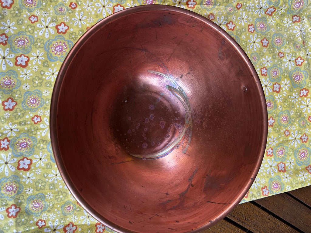 Vintage Solid Copper Egg White Mixing Bowl 10"