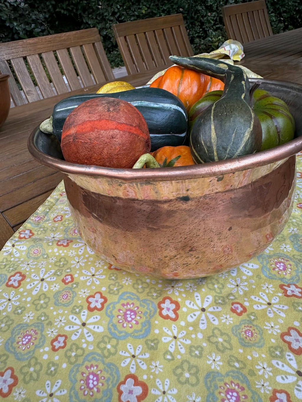 Vintage Heavy Copper Tin Lined Mixing Bowl 10"