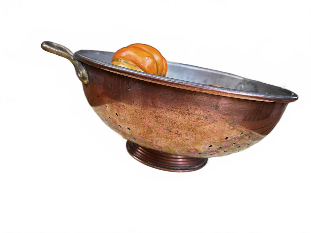 Vintage Waldow Copper-Clad Colander  Brass Handles – Tin-Lined