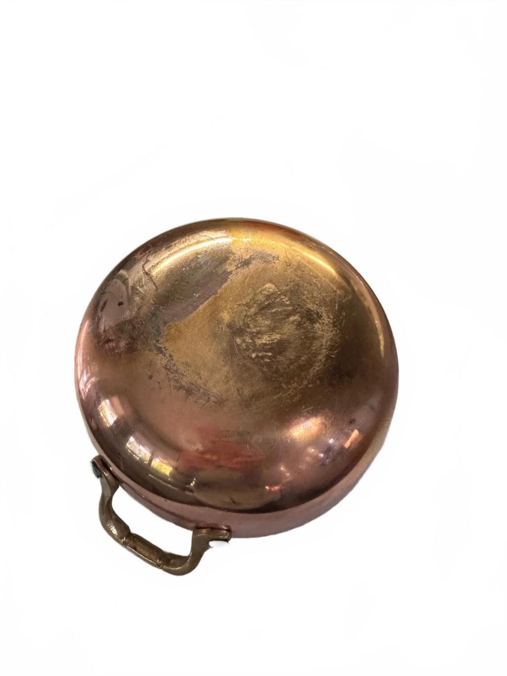 Vintage Mini Copper Au Gratin Pan Brass Handles 5"