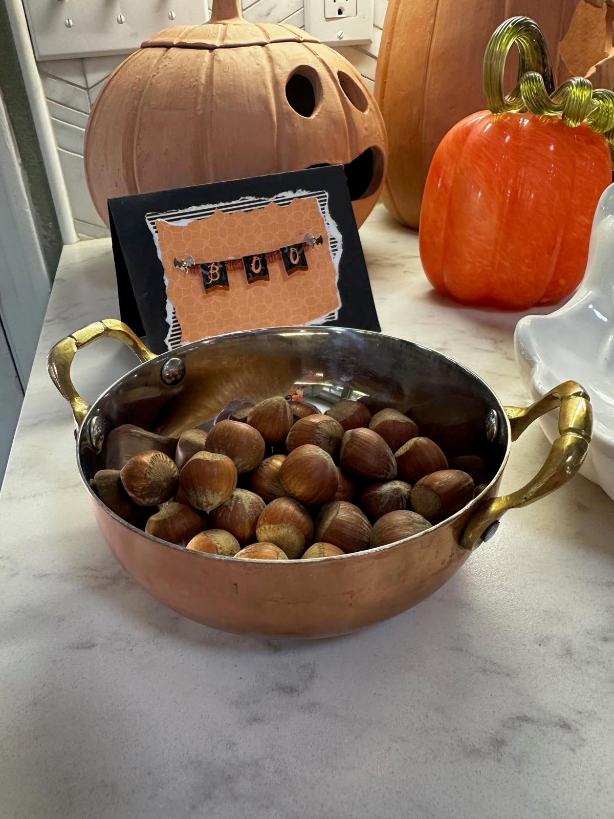 Vintage Mini Copper Au Gratin Pan Brass Handles 5"