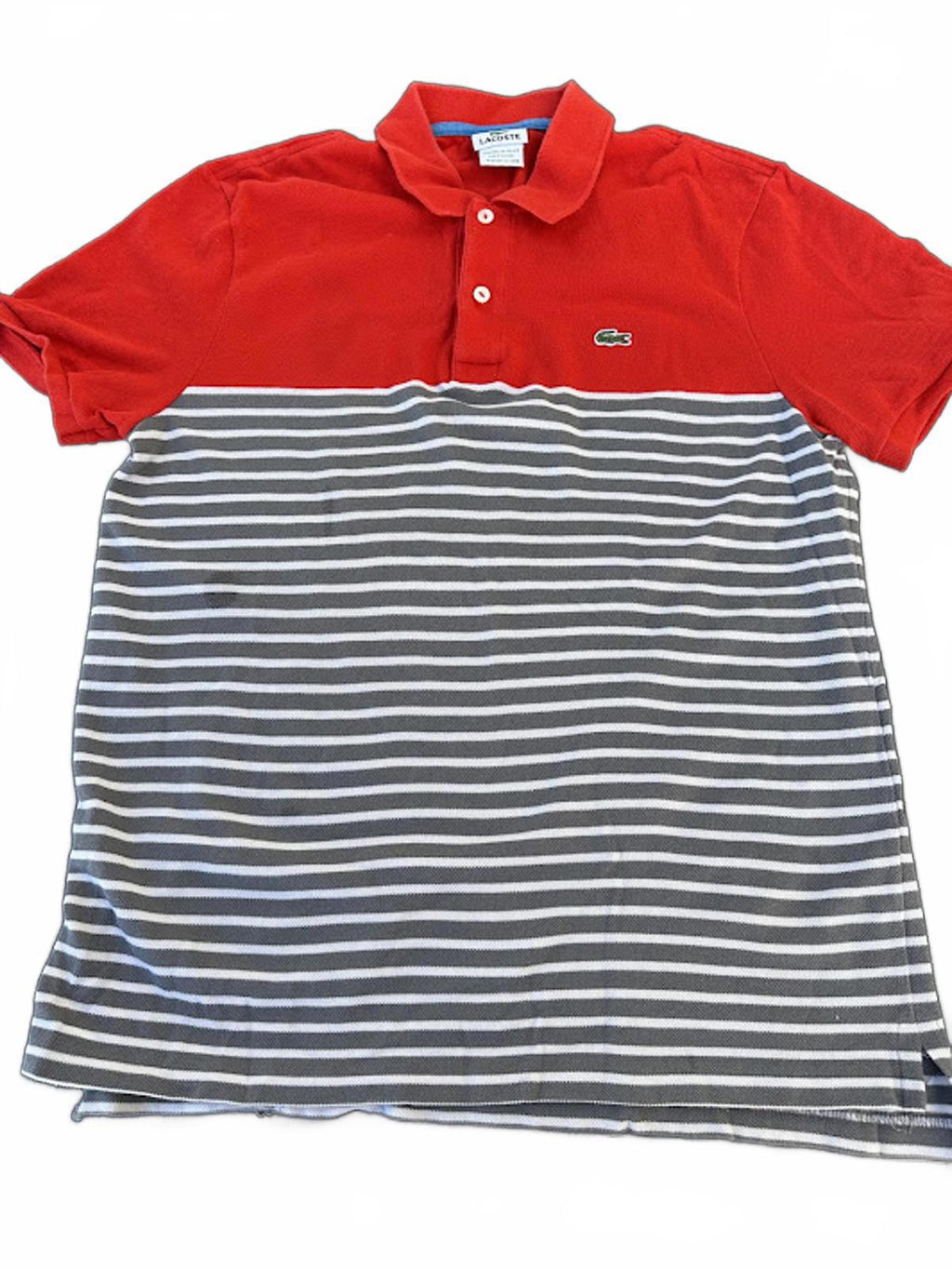 Lacoste Colorblock Polo Red Gray Size 5 M