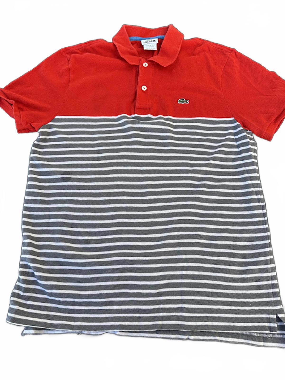 Lacoste Colorblock Polo Red Gray Size 5 M