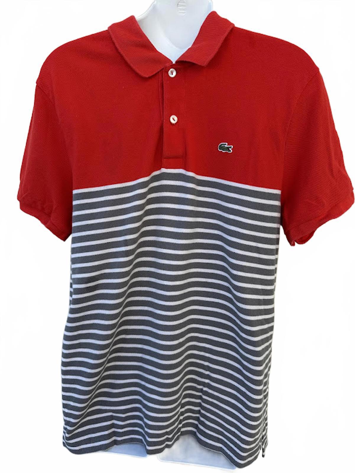 Lacoste Colorblock Polo Red Gray Size 5 M