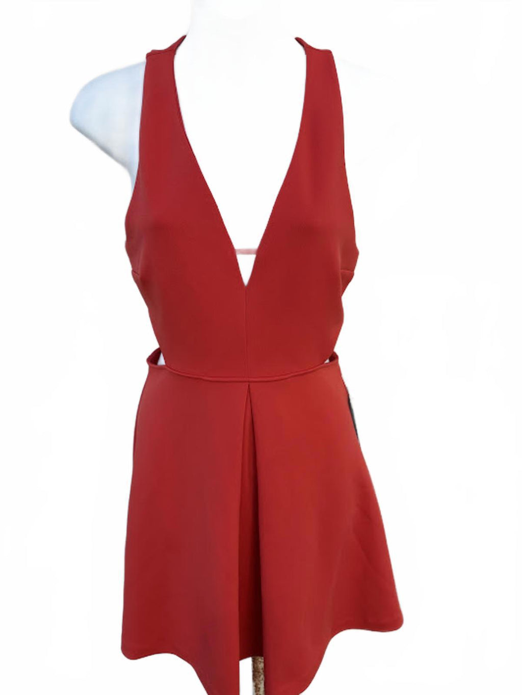 Express Red Cutout Skater Dress Size 4 NWT
