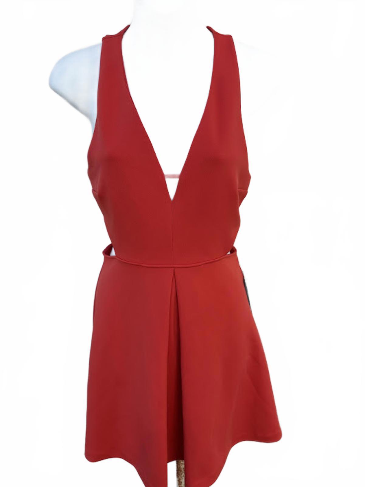 Express Red Cutout Skater Dress Size 4 NWT