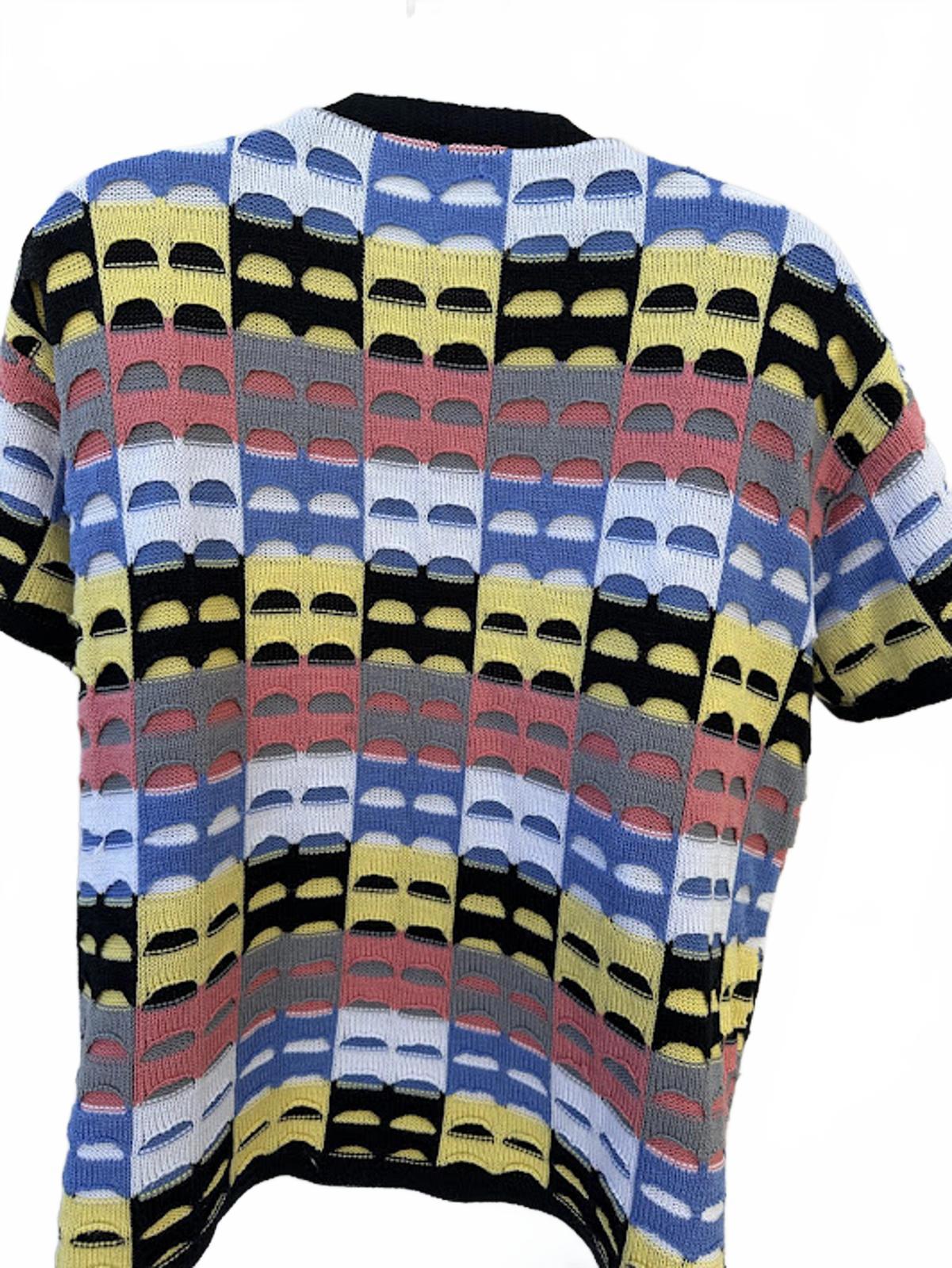 Vintage Multicolor Knit Cardigan Sweater M
