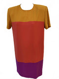 Liz Claiborne Colorblock Dress Petite 8 Bold