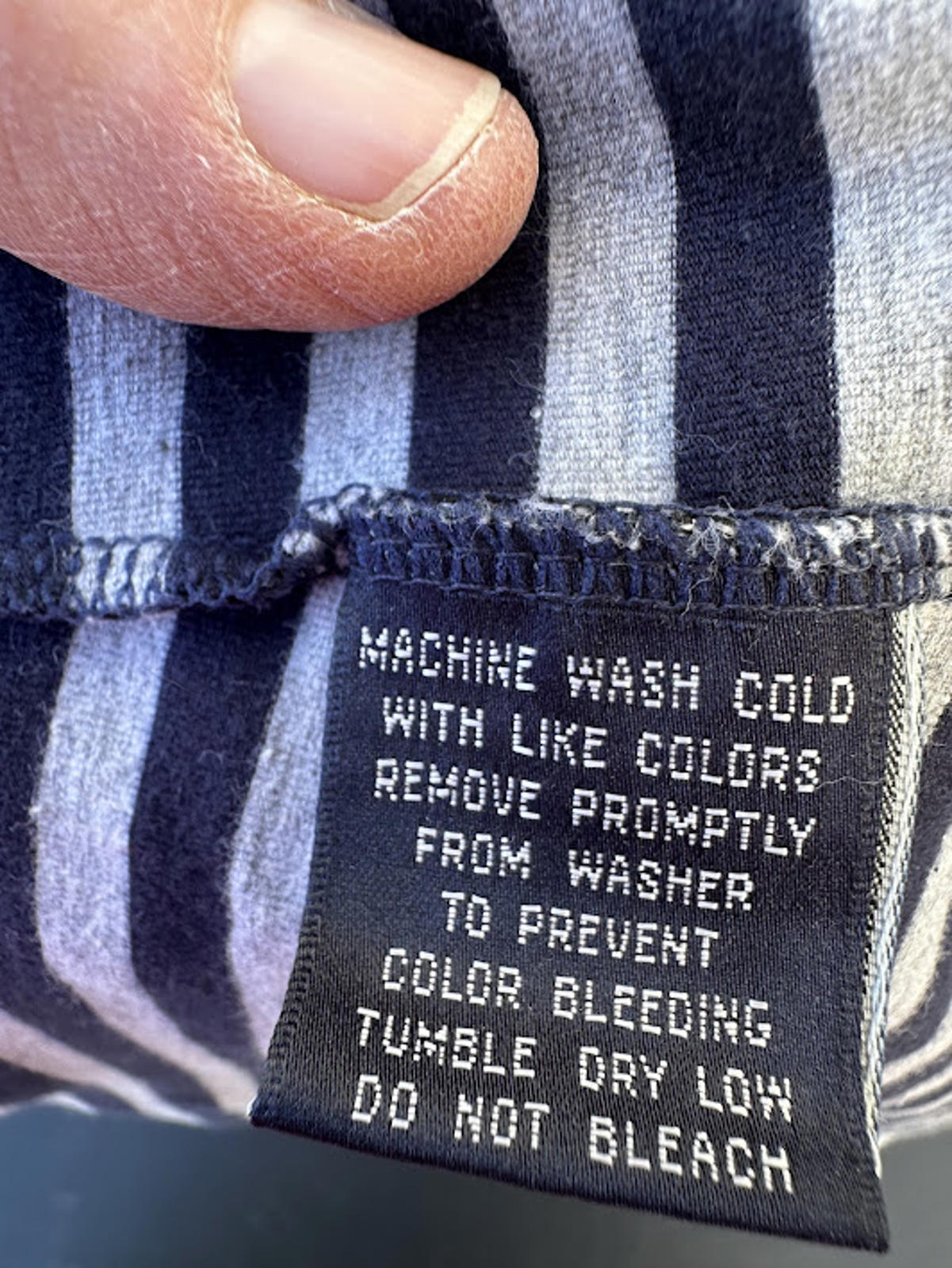 Faconnable Striped Tee Blue Gray Small