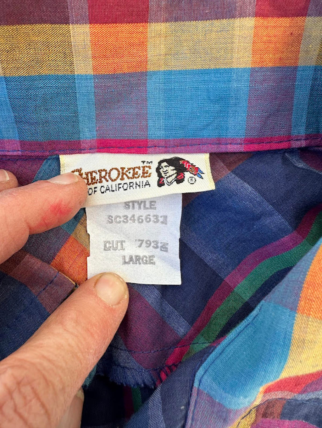 Vintage Cherokee Plaid Shirt USA L NWT