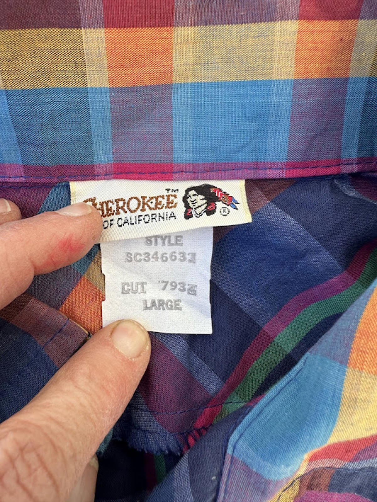 Vintage Cherokee Plaid Shirt USA L NWT