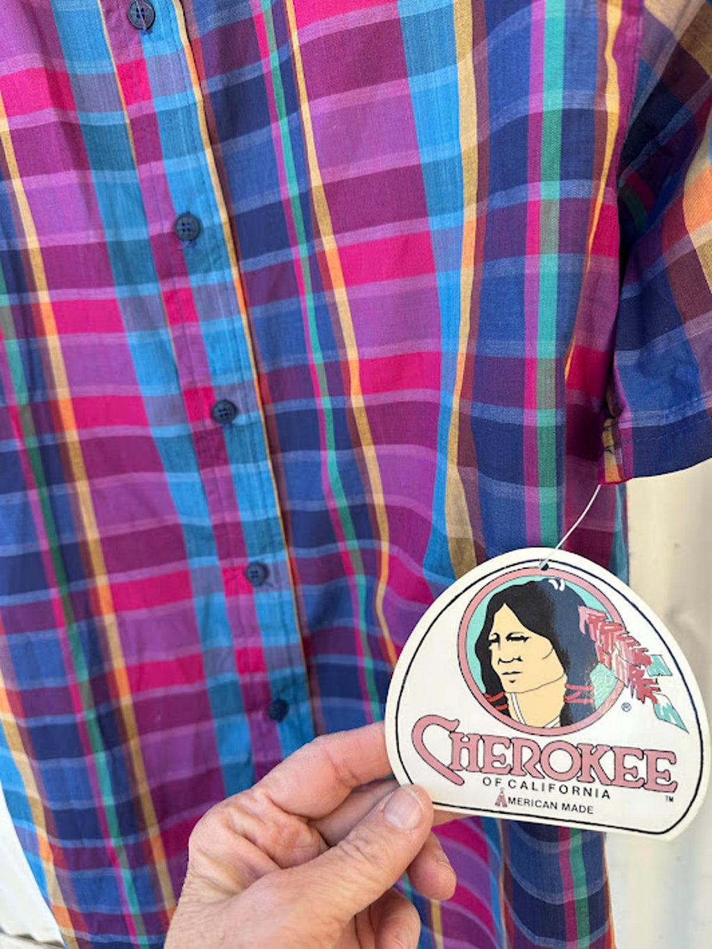 Vintage Cherokee Plaid Shirt USA L NWT
